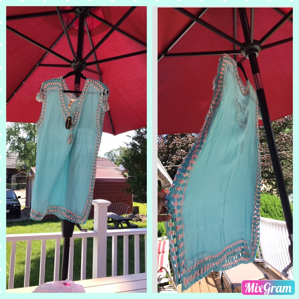 🏖 SHORELINE SWIM CROCHET COVER-UP SIZE: MEDIUM 🏝